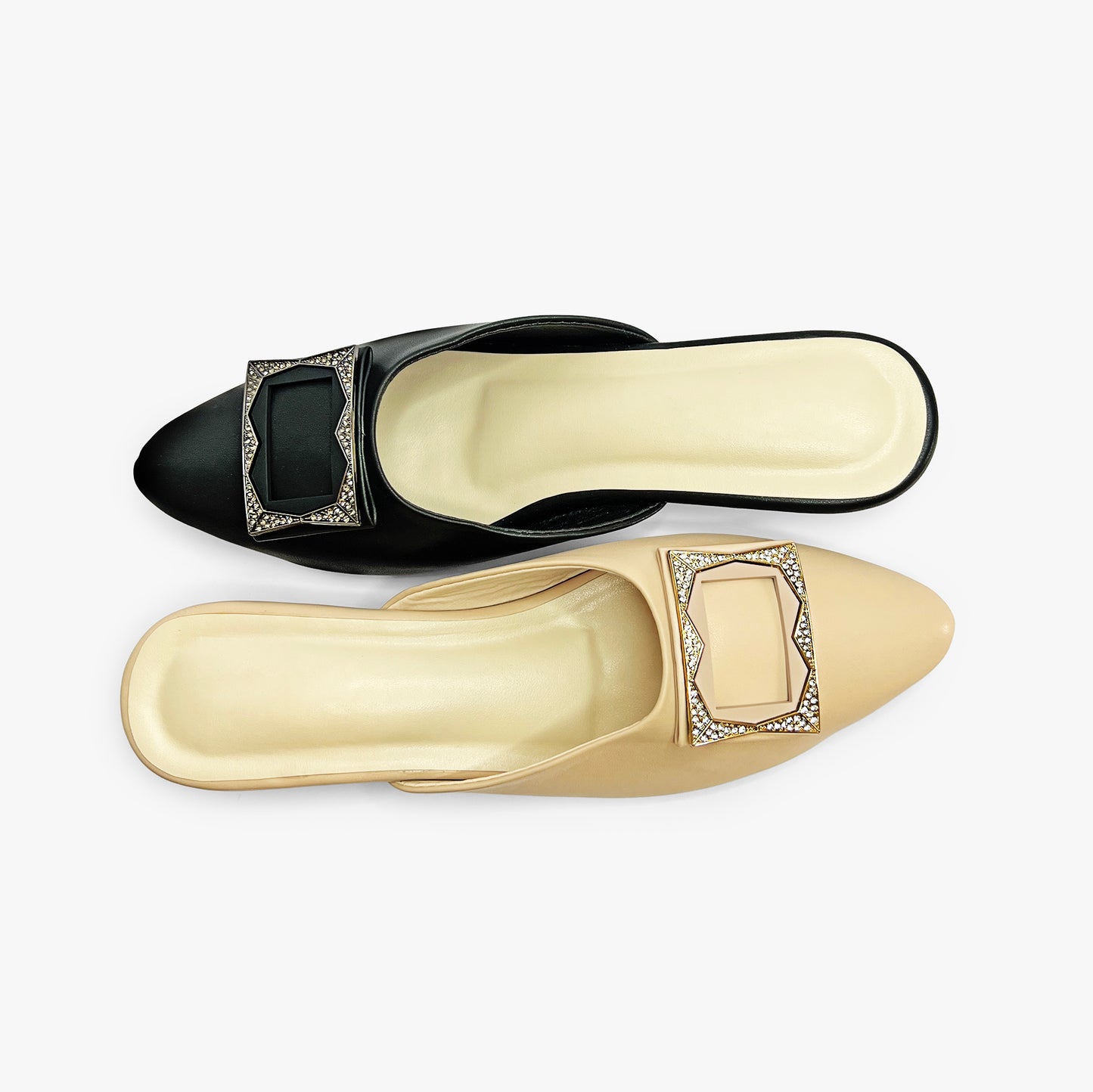 Hazzle Black & Beige Mules